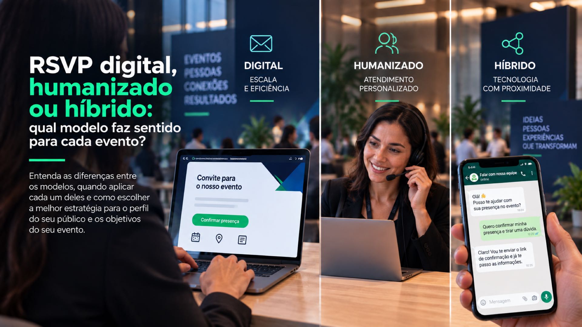 RSVP digital, humanizado ou híbrido: qual modelo faz sentido para cada evento?
